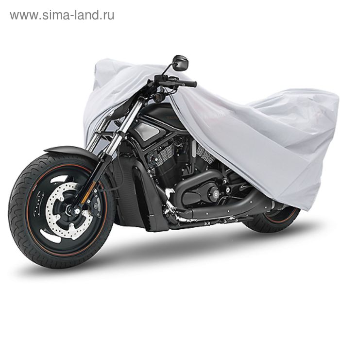 фото Чехол-тент для мотоциклов и скутеров 229х99х124 см (l), серебряный autostandart