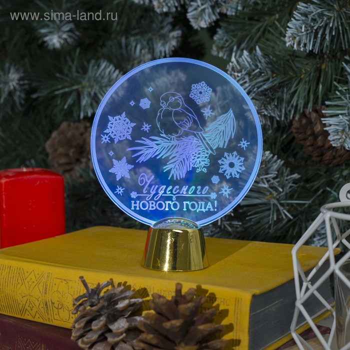 фото Подставка световая "снегирь", 13.5х11 см, (батарейки в компл.), 1 led, rgb микс luazon lighting