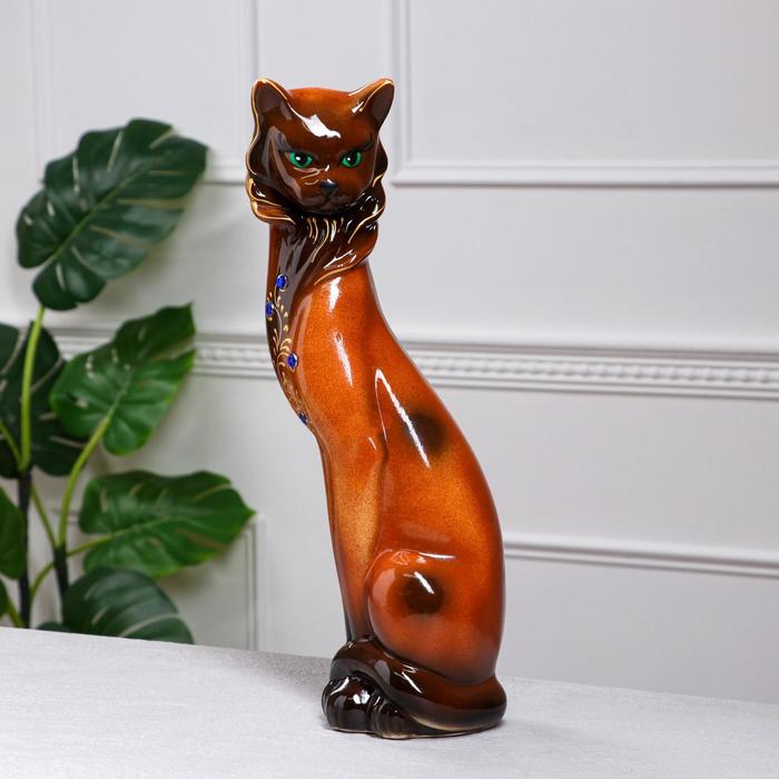 Копилка "Кошка Сиамская", глазурь, коричневая, 43 см
Копилка "Кошка Сиамская", глазурь, коричневая, 43 см