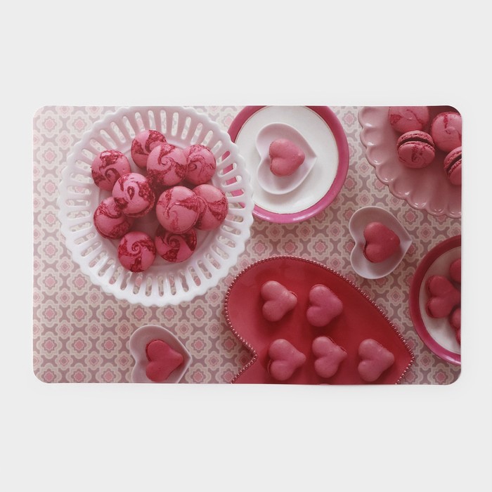 фото Салфетка сервировочная на стол «розовый десерт», 42×27 см, цвет розовый