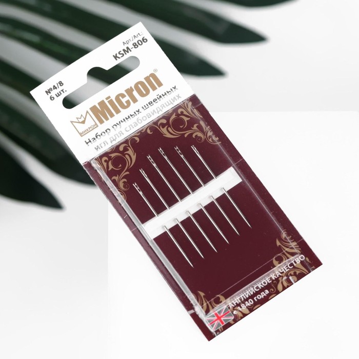 Иглы швейные №4/8, для слабовидящих, 6 шт, SM-806
Иглы швейные №4/8, для слабовидящих, 6 шт, SM-806