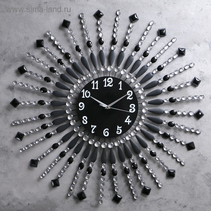 фото Часы настенные, серия: ажур, "стрелы с бусинами", d=69 см