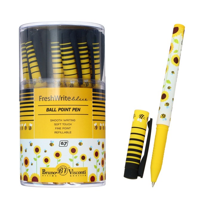 Ручка шариковая FreshWrite "Подсолнухи", узел 0.7 мм, синие чернила, матовый корпус Silk Touch
Ручка шариковая FreshWrite "Подсолнухи", узел 0.7 мм, синие чернила, матовый корпус Silk Touch