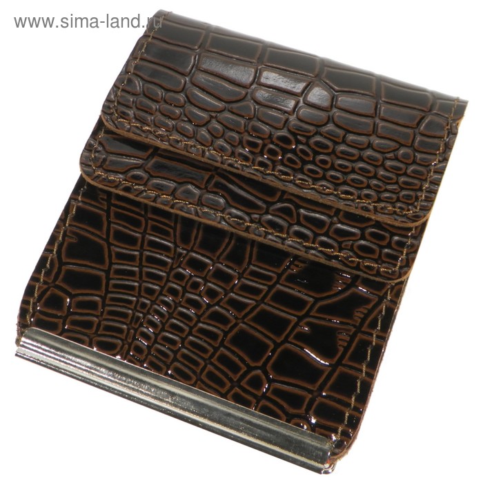 фото Портмоне с зажимом, 1 отдел, для карт, цвет коричневый премьер