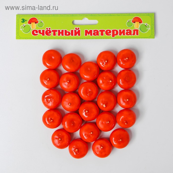 Счётный набор "Мандарины", 24 шт., мандарин 2,5 × 2,5 см
Счётный набор "Мандарины", 24 шт., мандарин 2,5 × 2,5 см