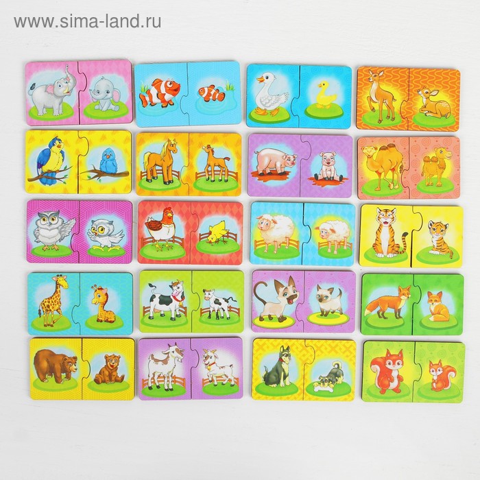 Пазл - набор «Мама и малыш», пазл-двойной, размер парного элемента: 5,3 × 8,8 см, картинки наклеены
Пазл - набор «Мама и малыш», пазл-двойной, размер парного элемента: 5,3 × 8,8 см, картинки наклеены