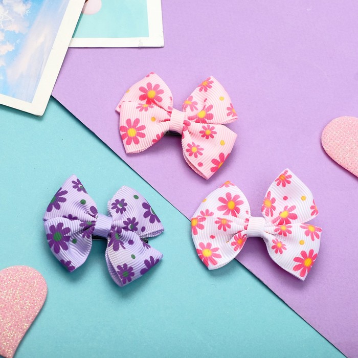 Зажим для волос "Бантик" 5 см ромашки, микс
Зажим для волос "Бантик" 5 см ромашки, микс