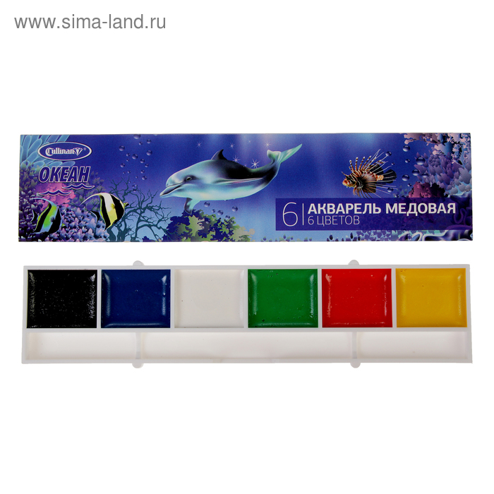 Акварель медовая Cullinan «Океан», 6 цветов, в картонной коробке, без кисти 
Акварель медовая Cullinan «Океан», 6 цветов, в картонной коробке, без кисти