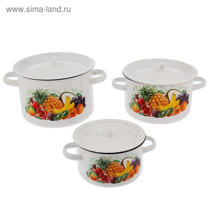 Набор кастрюль «Экзотика», 3 предмета: 1,5 л, 2,9 л, 3,9 л, цвет белый
Набор кастрюль «Экзотика», 3 предмета: 1,5 л, 2,9 л, 3,9 л, цвет белый