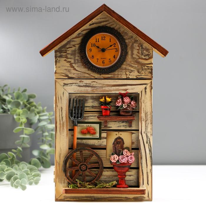 Ключница дерево 6 крючков с часами "Сельская жизнь" МИКС 32х21х5 см 
Ключница дерево 6 крючков с часами "Сельская жизнь" МИКС 32х21х5 см