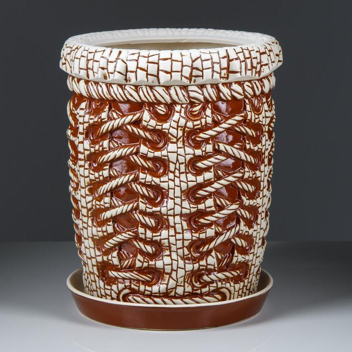 Горшок для цветов "Корсет", коричневый, под шамот, керамика, 16 л
Горшок для цветов "Корсет", коричневый, под шамот, керамика, 16 л