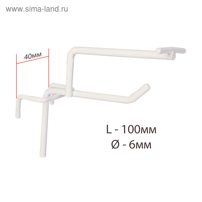 Крючок на сетку одинарный с ценникодержателем, L=10, d=6мм, цвет белый
Крючок на сетку одинарный с ценникодержателем, L=10, d=6мм, цвет белый