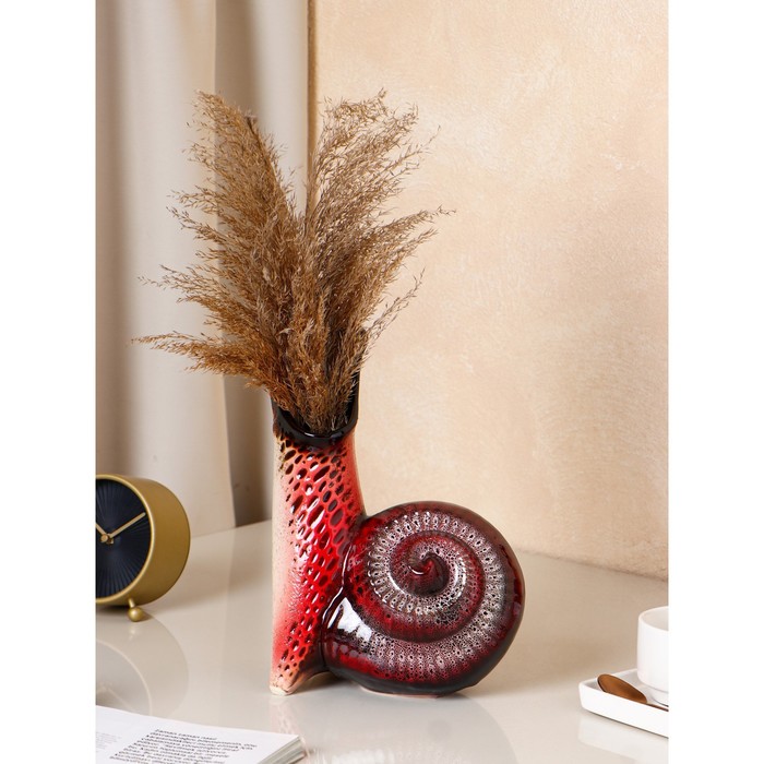 Ваза керамическая "Улитка", настольная, красная, 28 см
Ваза керамическая "Улитка", настольная, красная, 28 см