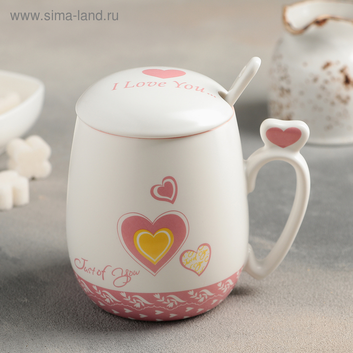 Кружка 400 мл "Для тебя", с керамической крышкой и ложкой, цвета МИКС
Кружка 400 мл "Для тебя", с керамической крышкой и ложкой, цвета МИКС