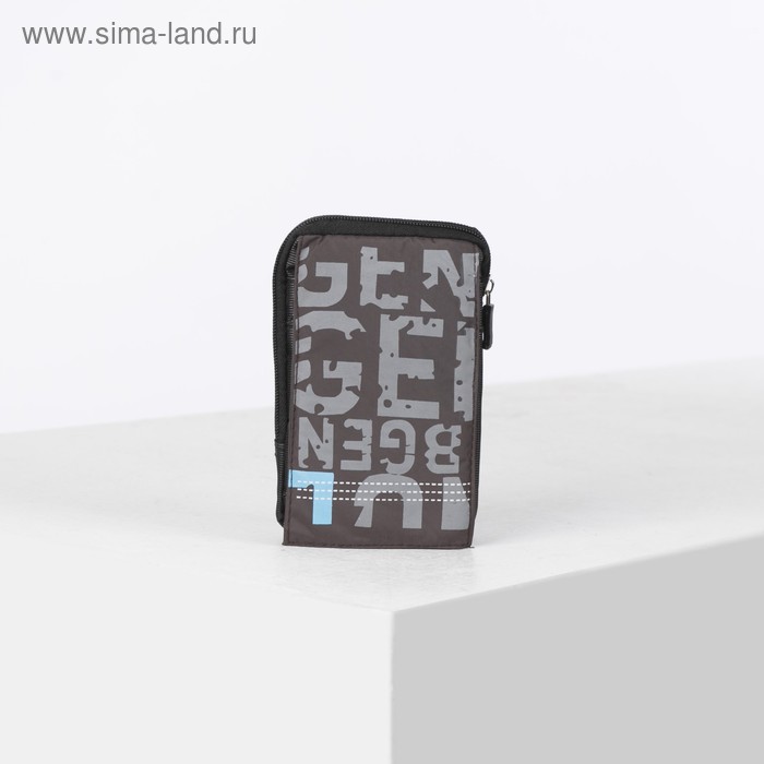 фото Сумка поясная, отдел на молнии, 2 наружных кармана, с карабином, цвет коричневый