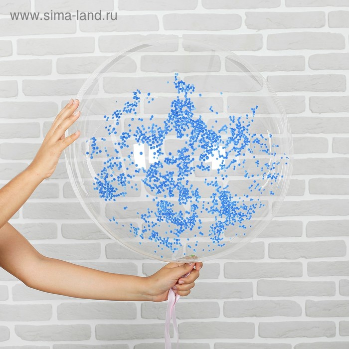 Шар воздушный 18" «Праздник», прозрачный + голубой наполнитель, лента, гирлянда, насос 
Шар воздушный 18" «Праздник», прозрачный + голубой наполнитель, лента, гирлянда, насос