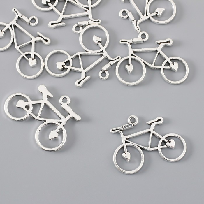 фото Декор металл для творчества "велосипед с сердцами" (а15503) 2,4х3,1 см арт узор