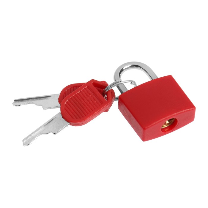 фото Замок навесной для чемодана, малый, красный тундра