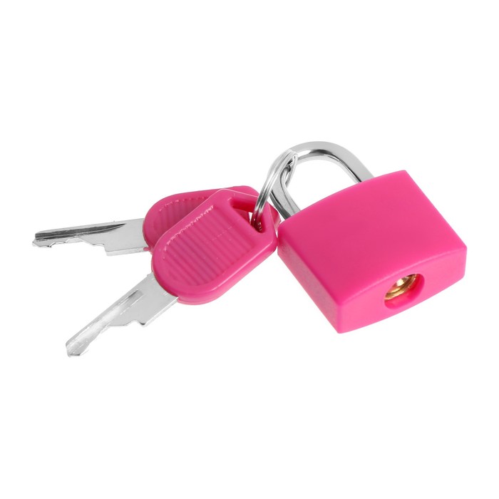 фото Замок навесной для чемодана, малый, розовый тундра