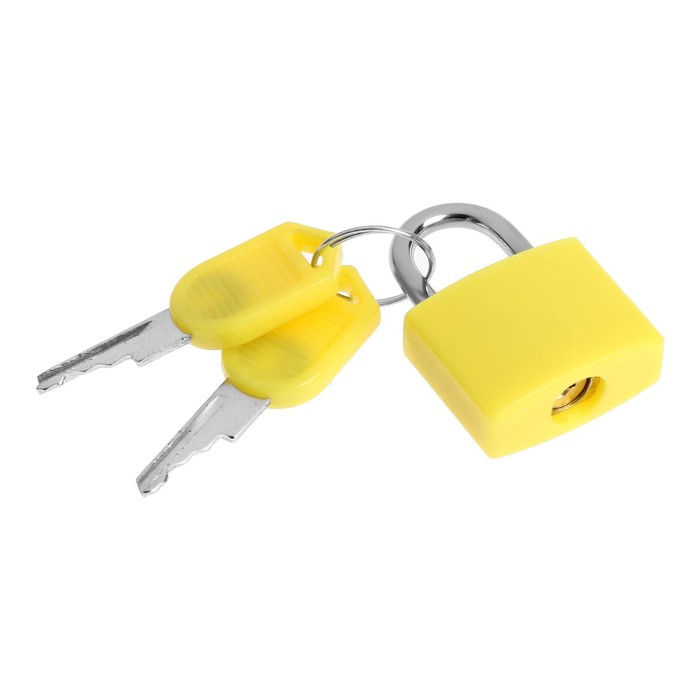 фото Замок навесной для чемодана, 20х35 мм, малый, желтый тундра