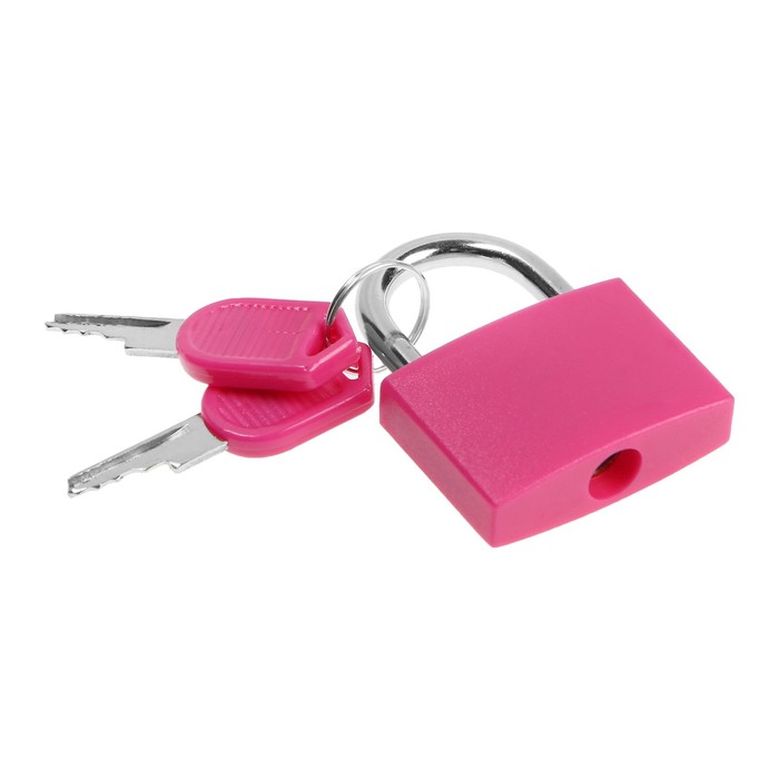 фото Замок навесной для чемодана, средний, 30х42 мм, розовый тундра