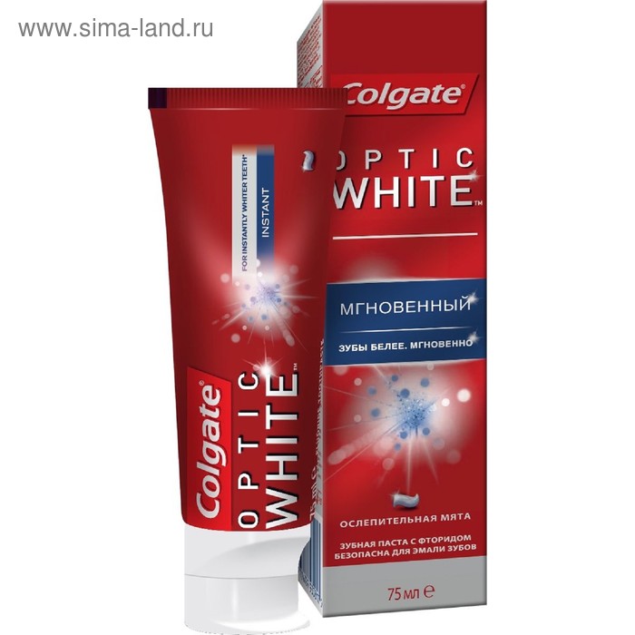 Зубная паста Colgate Optic White «Мгновенный», 75 мл
Зубная паста Colgate Optic White «Мгновенный», 75 мл
