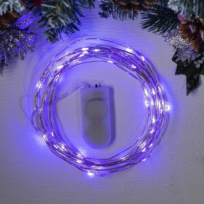 Гирлянда «Нить» 5 м роса, IP20, серебристая нить, 50 LED, свечение фиолетовое, CR2032х2
Гирлянда «Нить» 5 м роса, IP20, серебристая нить, 50 LED, свечение фиолетовое, CR2032х2