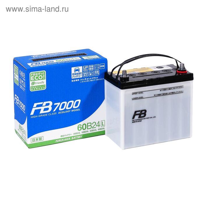 фото Аккумуляторная батарея fb7000 48 ач 60b24l, тонкие клеммы, обратная полярность furukawa battery