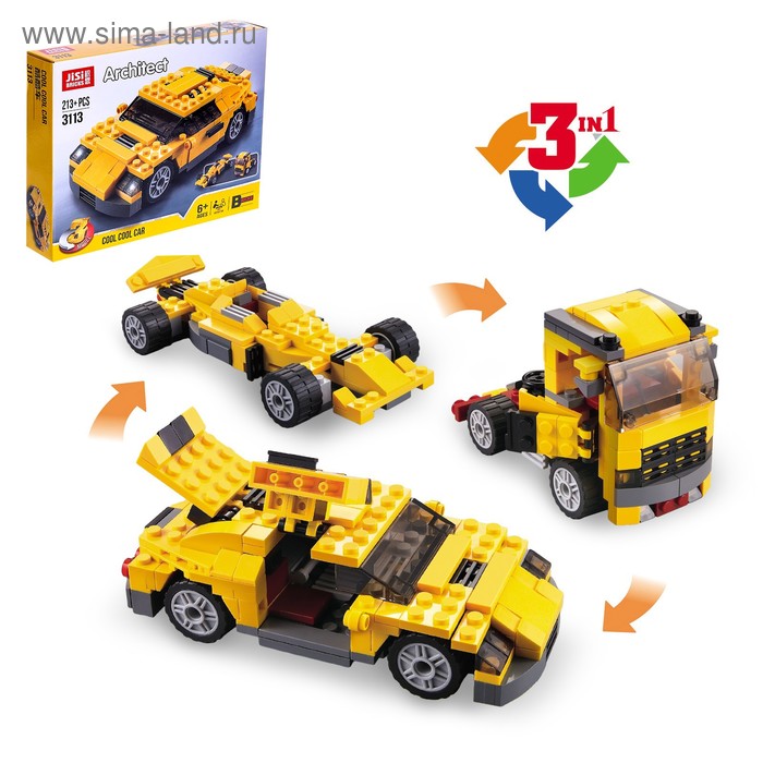 Конструктор «Гоночный автомобиль», 3 варианта сборки, 213 деталей
Конструктор «Гоночный автомобиль», 3 варианта сборки, 213 деталей