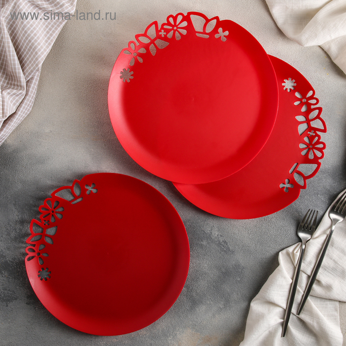 Набор одноразовых блюд, d=27,3 см, с ажурным краем, 3 шт, цвет МИКС
Набор одноразовых блюд, d=27,3 см, с ажурным краем, 3 шт, цвет МИКС