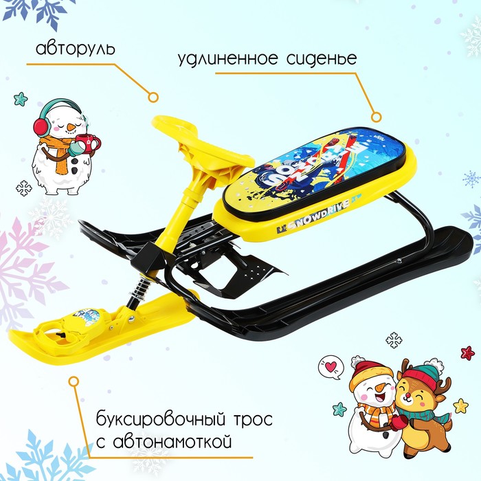 фото Снегокат «ника-кросс зимний спорт», снк, цвет чёрный/жёлтый nika kids