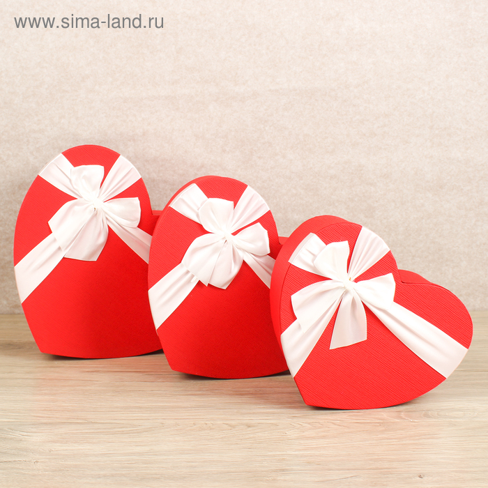 Набор коробок 3 в 1 «Сердце», с бантом, красный, 31 х 28 х 13,5 - 23 х 20 х 10,5 см
Набор коробок 3 в 1 «Сердце», с бантом, красный, 31 х 28 х 13,5 - 23 х 20 х 10,5 см