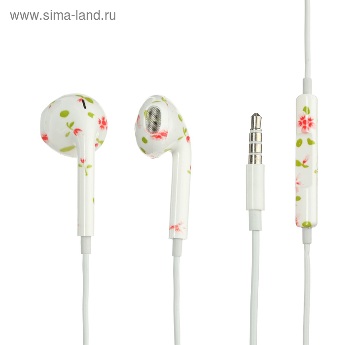Наушники LuazON LN-7, вкладыши, микрофон, принт цветы
Наушники LuazON LN-7, вкладыши, микрофон, принт цветы