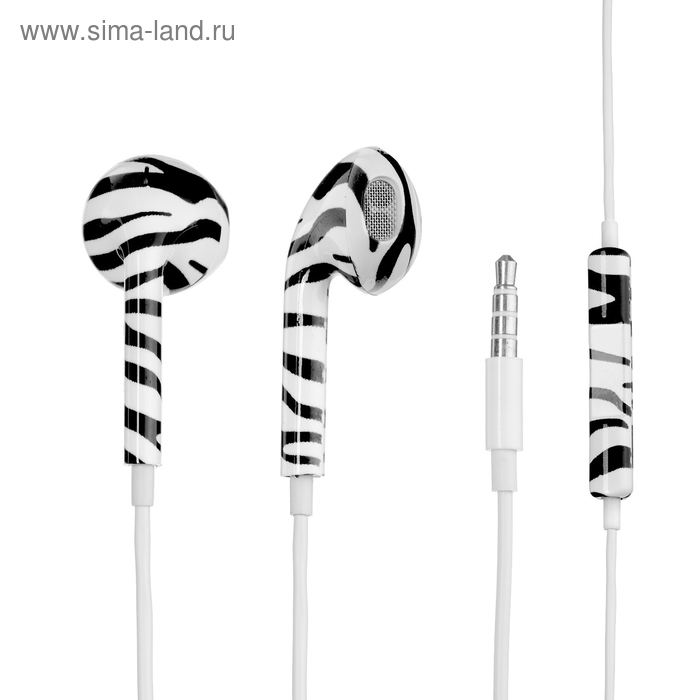 Наушники LuazON VBT 1.2, вкладыши, микрофон, принт зебра
Наушники LuazON VBT 1.2, вкладыши, микрофон, принт зебра