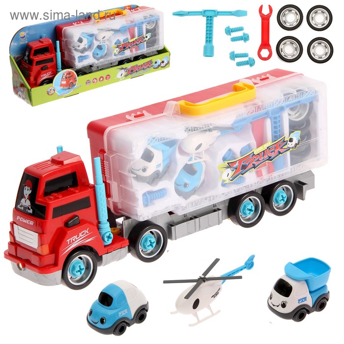 Конструктор «Фура» с машинками и инструментами, световые эффекты, 33 детали, цвета МИКС
Конструктор «Фура» с машинками и инструментами, световые эффекты, 33 детали, цвета МИКС