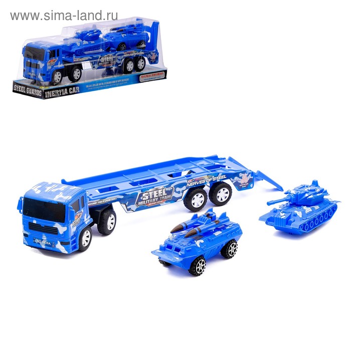 Грузовик инерционный «Военный тралл», с техникой, цвета МИКС
Грузовик инерционный «Военный тралл», с техникой, цвета МИКС