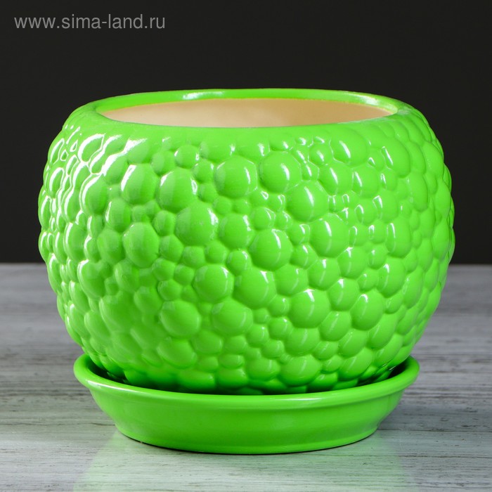 Горшок для цветов "Пузыри", лаймовый цвет, керамика, 1.4 л
Горшок для цветов "Пузыри", лаймовый цвет, керамика, 1.4 л