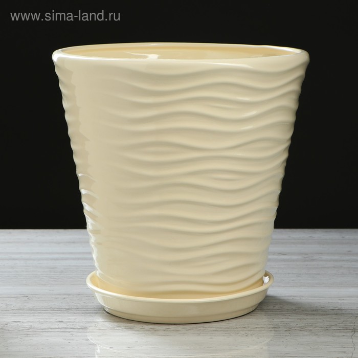 Горшок для цветов "Волна", глянец, бежевый, керамика, 8.5 л
Горшок для цветов "Волна", глянец, бежевый, керамика, 8.5 л