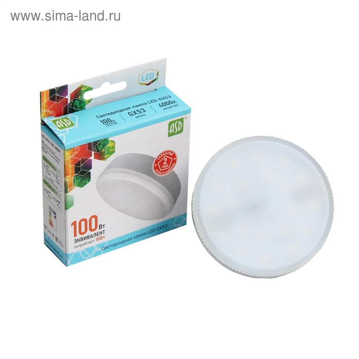 Лампа светодиодная ASD LED-GX53-standard, GX53, 10 Вт, 230 В, 4000 К, 950 Лм
Лампа светодиодная ASD LED-GX53-standard, GX53, 10 Вт, 230 В, 4000 К, 950 Лм