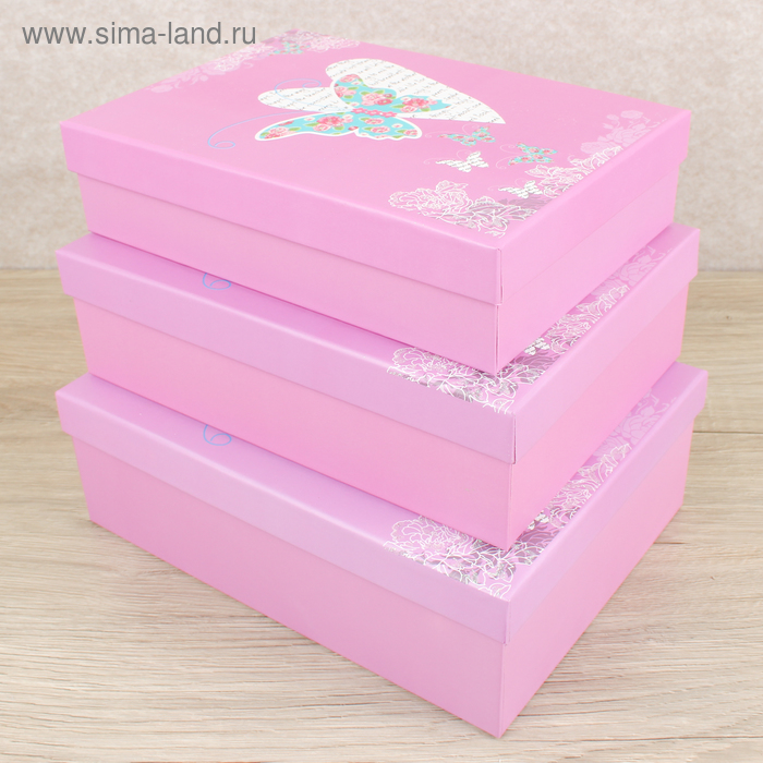 Набор коробок 3 в 1, 29 х 21,5 х 9,5 - 26 х 18,5 х 6,5 см
Набор коробок 3 в 1, 29 х 21,5 х 9,5 - 26 х 18,5 х 6,5 см
