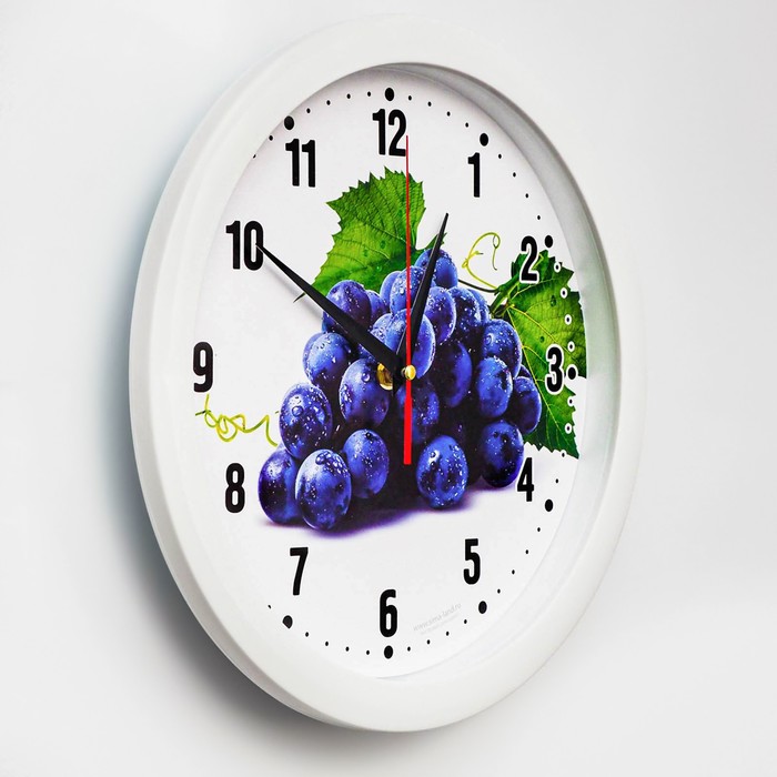 фото Часы настенные, кухонные, "виноград", бесшумные, d-28 см соломон