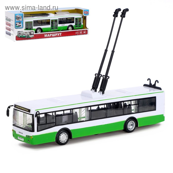 Троллейбус инерционный «Городской», масштаб 1:43, свет и звук 
Троллейбус инерционный «Городской», масштаб 1:43, свет и звук