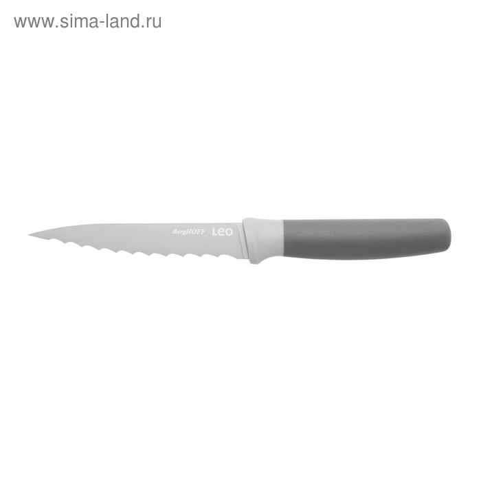 Нож универсальный зазубренный Leo серый, 11,5 см
Нож универсальный зазубренный Leo серый, 11,5 см