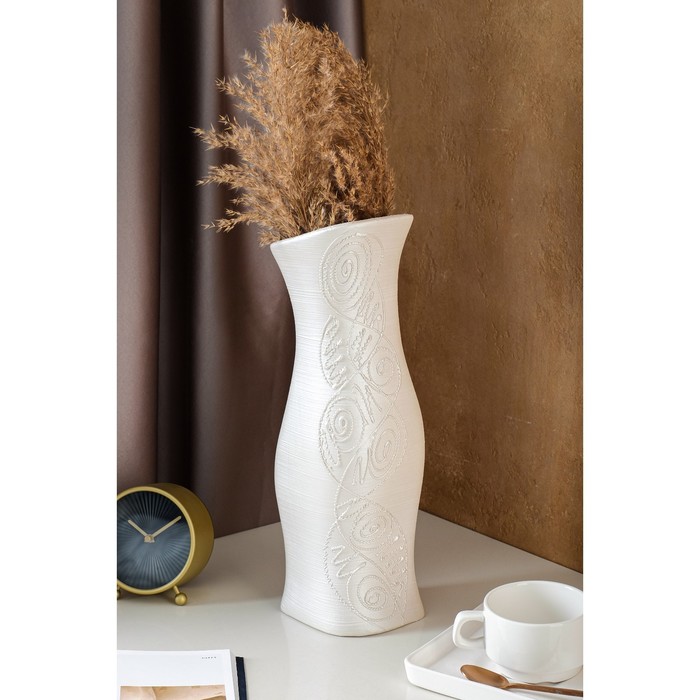 Ваза керамическая "Натали", настольная, перламутр, 40 см
Ваза керамическая "Натали", настольная, перламутр, 40 см