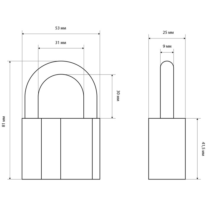 фото Замок навесной "стандарт" al-760, d=9 мм