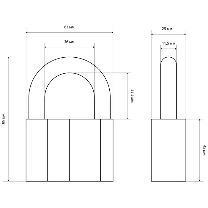 фото Замок навесной "стандарт" al-770, d=11,5 мм