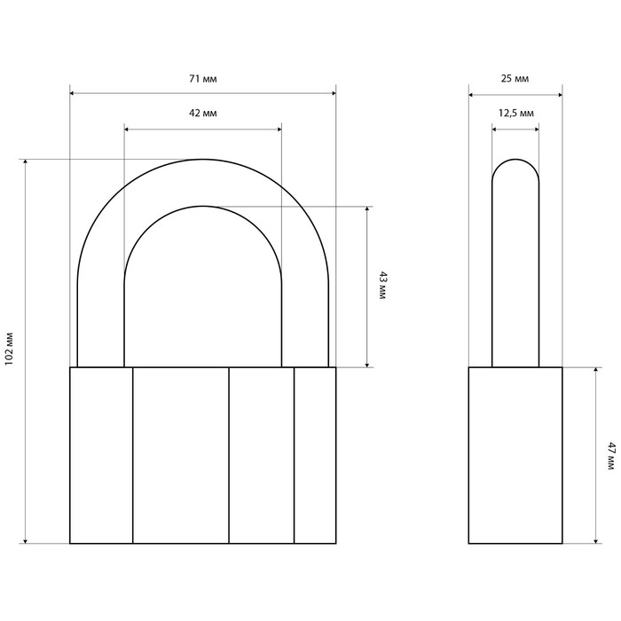фото Замок навесной "стандарт" al-780, d=12,5 мм