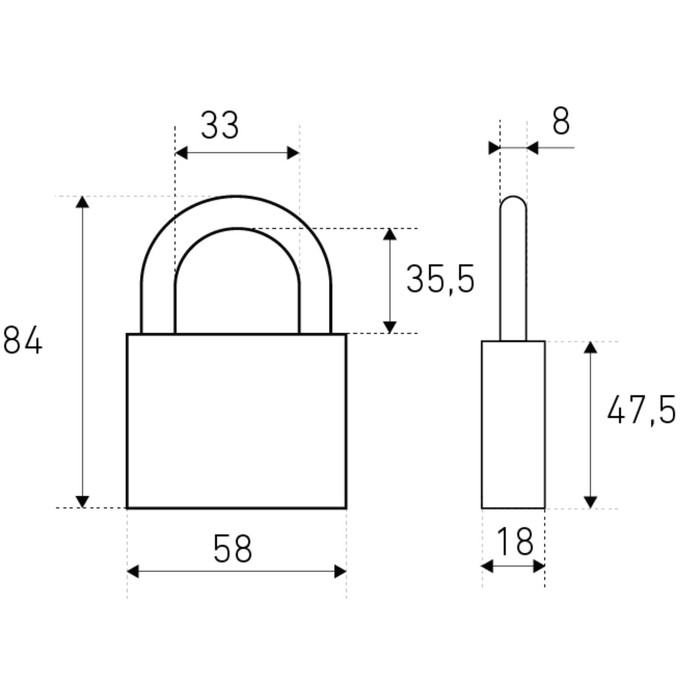 фото Замок навесной "стандарт" hg-360, d=7 мм, цвет серый