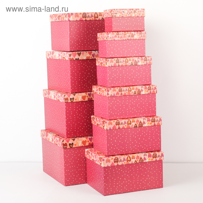 Набор коробок 10 в 1, 30,5 х 25,5 х 16,5 - 12,5 х 7,5 х 7,5 см
Набор коробок 10 в 1, 30,5 х 25,5 х 16,5 - 12,5 х 7,5 х 7,5 см