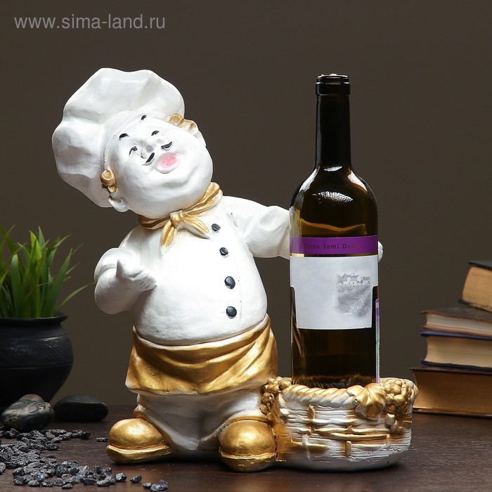 Подставка под бутылку "Повар" бело-золотой 33см МИКС
Подставка под бутылку "Повар" бело-золотой 33см МИКС